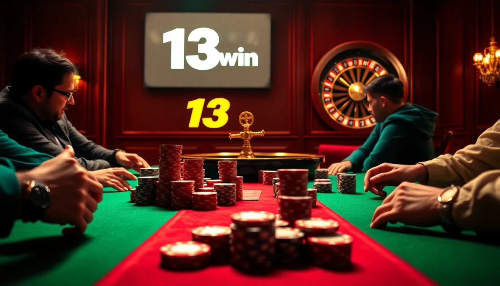 Experience thrilling gameplay at 13win's high-stakes casino table, where every chip matters.