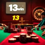 Experience thrilling gameplay at 13win's high-stakes casino table, where every chip matters.