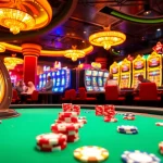 88AA casino scene with players at a poker table and an exciting roulette wheel spinning.