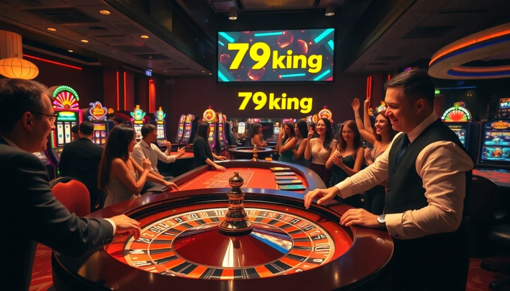 79king casino table with players betting on roulette for an exciting night.