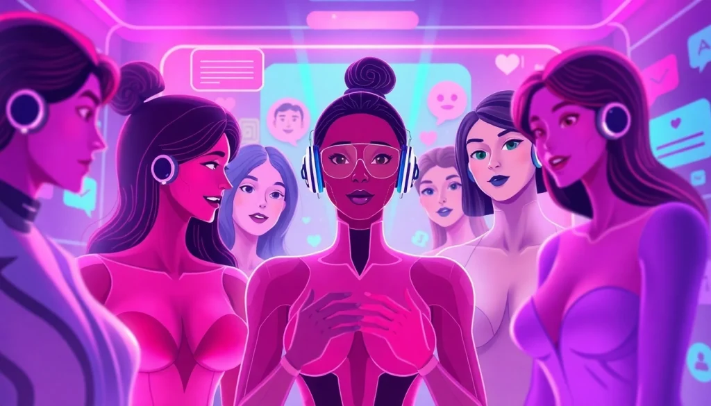 AI sexchat scene with customizable characters and engaging digital interface.