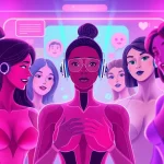 AI sexchat scene with customizable characters and engaging digital interface.