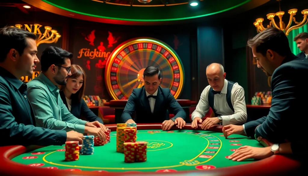 Experience the thrill of playing at Rikvip's exciting poker and roulette tables in a vibrant casino atmosphere.