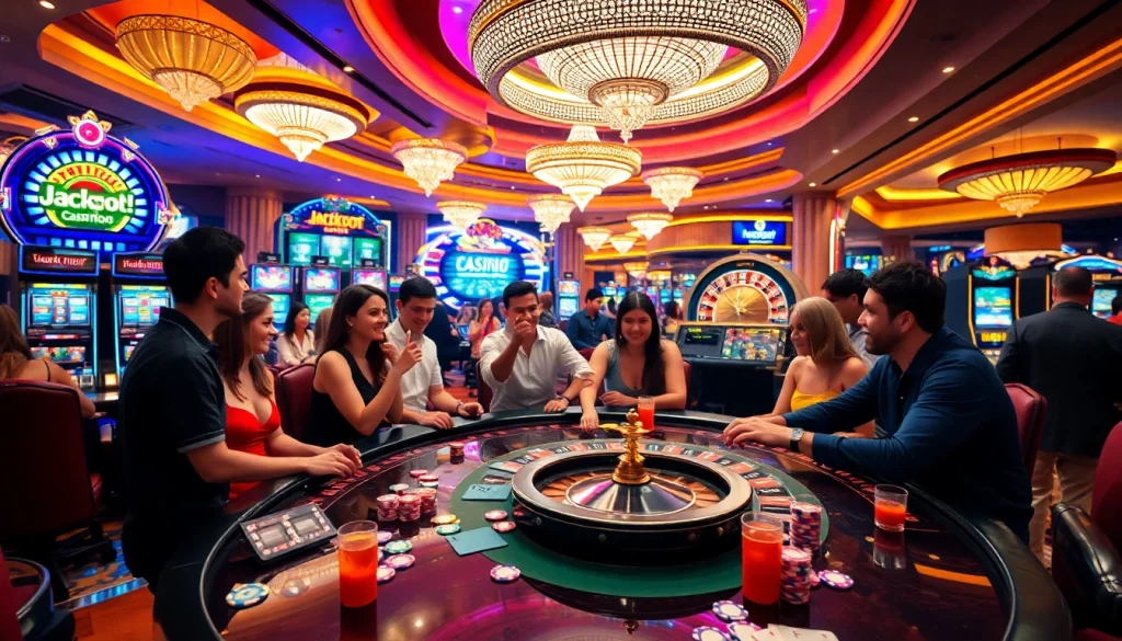 Players enjoying an engaging poker game in a vibrant casino atmosphere focused on RSNGAME.