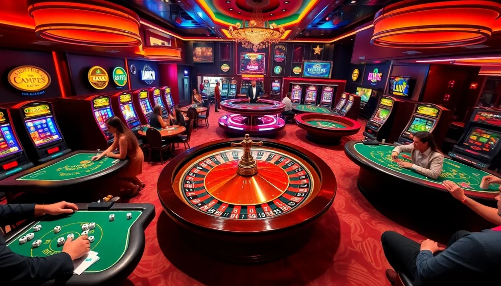 Players experience exciting gameplay at the casino with https://ta88.beauty/ in vibrant slot machines and tables.