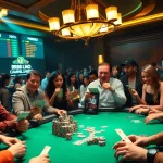 Players intensely engaged in a high-stakes poker game at rr88l1 com, showcasing vibrant chips and cards.
